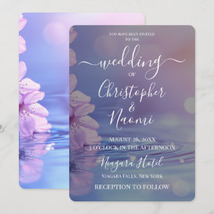 Create Your Own Flowers & Water Wedding Invitation