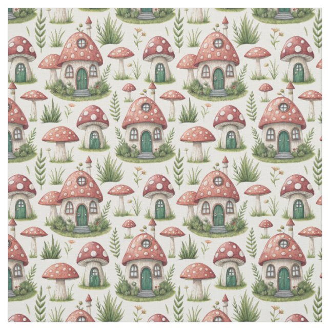 Create Your Own Fly Agaric Fairy Homes Fabric (Swatch)
