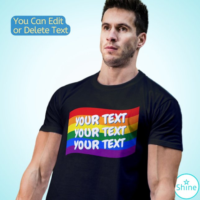 Create Your Own Flying Rainbow Flag Personalized T-Shirt (Creator Uploaded)