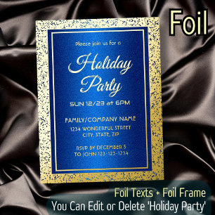 Create Your Own For Any Occasion Blue Gold Scripts Foil Invitation Postcard