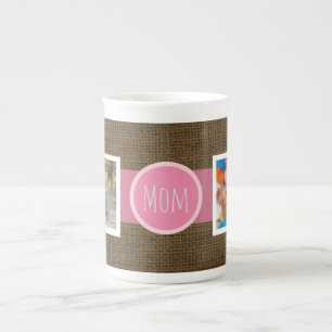 Create Your Own for Mom   Mother's Day 2 Photos Bone China Mug