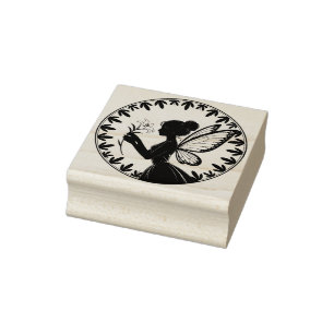 Create Your Own Framed Lily Flower Fairy Rubber Stamp