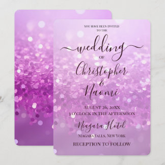 Create Your Own Fuchsia Glitter Invitation