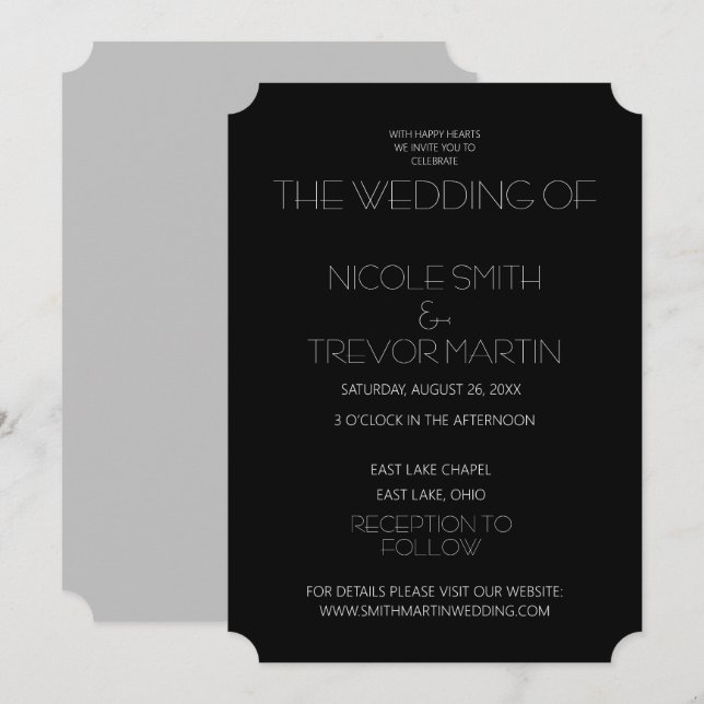Create Your Own Fully Customized Wedding Invitation (Front/Back)