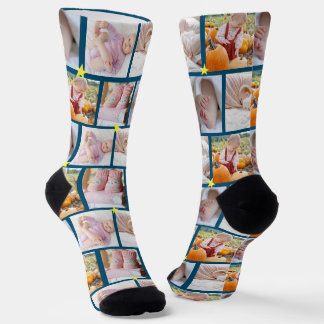 Create your own Fun 5-photo collage Crew  Socks