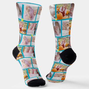 Create your own Fun 5-photo collage Crew  Socks