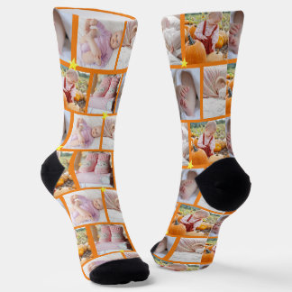 Create your own Fun 5-photo collage Crew  Socks