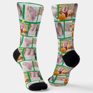 Create your own Fun 5-photo collage Crew  Socks
