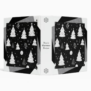 Create Your Own Fun Black White Christmas Trees Binder