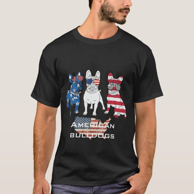 Create your own Funny awesome american bulldogs T-Shirt (Front)