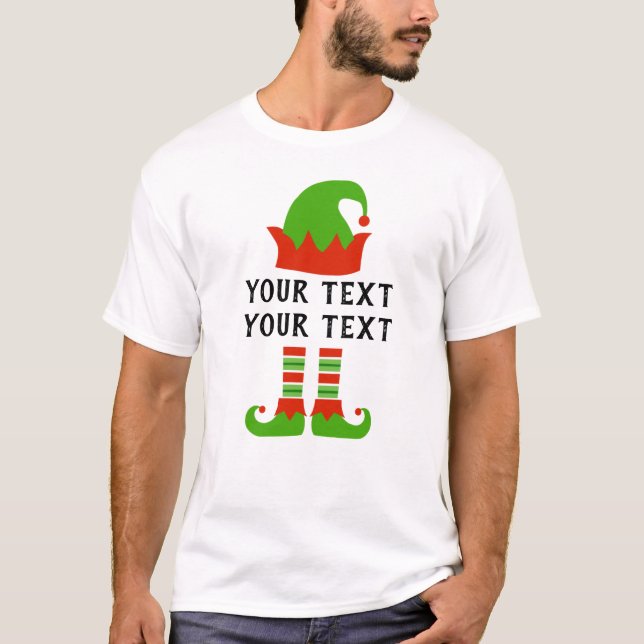 Create Your Own Funny Christmas Elf T-Shirt (Front)