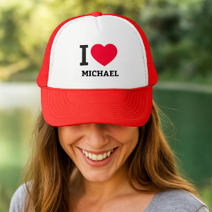 Create Your Own Funny I love Trucker Hat