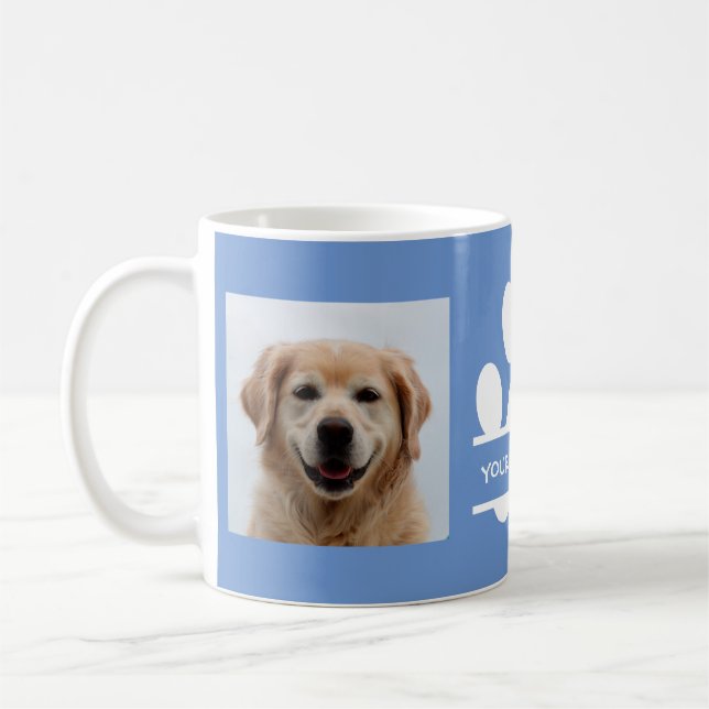 Create Your Own Funny Paw Print Dog Photo Coffee Mug (Left)