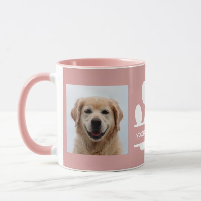 Create Your Own Funny Paw Print Dog Photo  Mug (Left)
