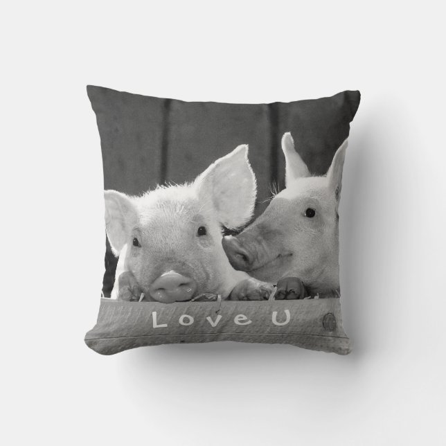 Create Your Own Funny Photo Love You Custom Throw Pillow (Front)