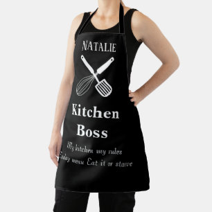 Create your own Funny quote black and white modern Apron