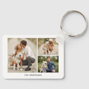 Create Your Own Gallery of 3 Photos Keychain