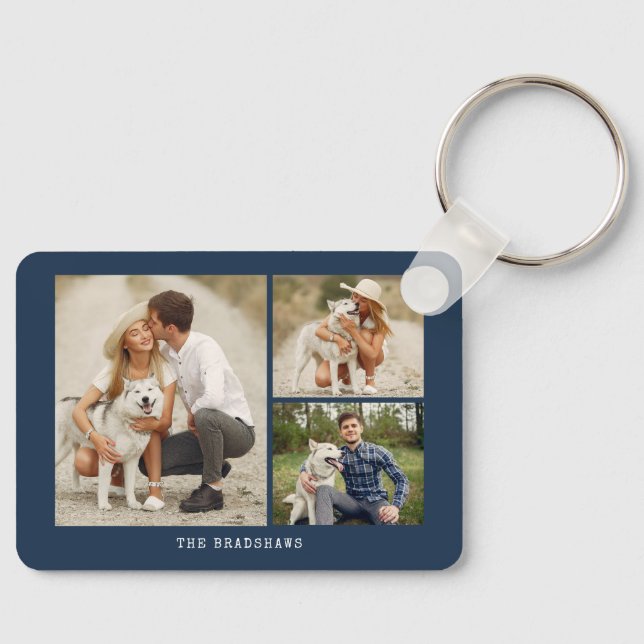 Create Your Own Gallery of 3 Photos Keychain (Front)