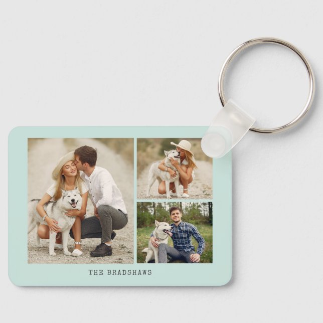 Create Your Own Gallery of 3 Photos Keychain (Front)