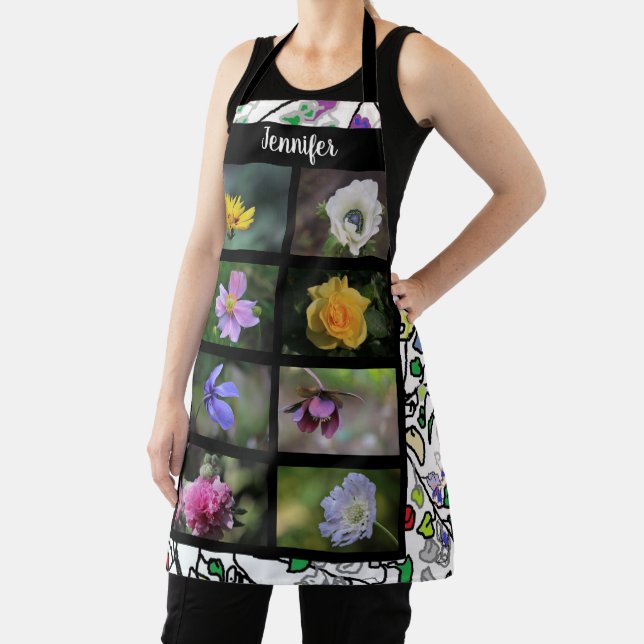 Create your own garden flowers photo collage apron (Insitu)