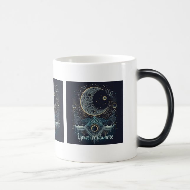 Create Your Own Geometric Celestial Moon Magic Mug (Right)