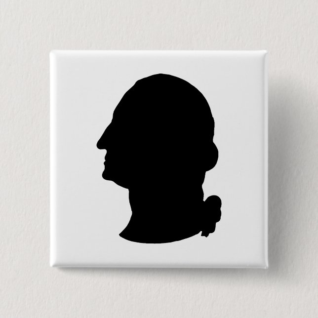 Create Your Own George Washington Silhouette 2 Inch Square Button (Front)