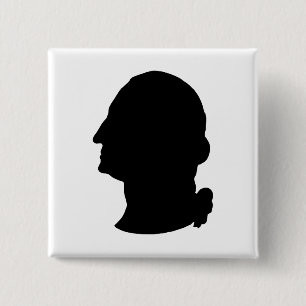 Create Your Own George Washington Silhouette 2 Inch Square Button