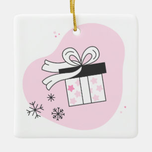 Create Your Own Gift Box & Snowflakes Christmas Ceramic Ornament