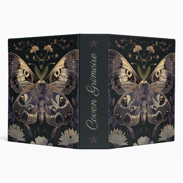 Create Your Own Gilded Berry Sage Moth Floral Binder (Background)