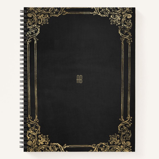Create Your Own Gilded Black Notebook (Front)