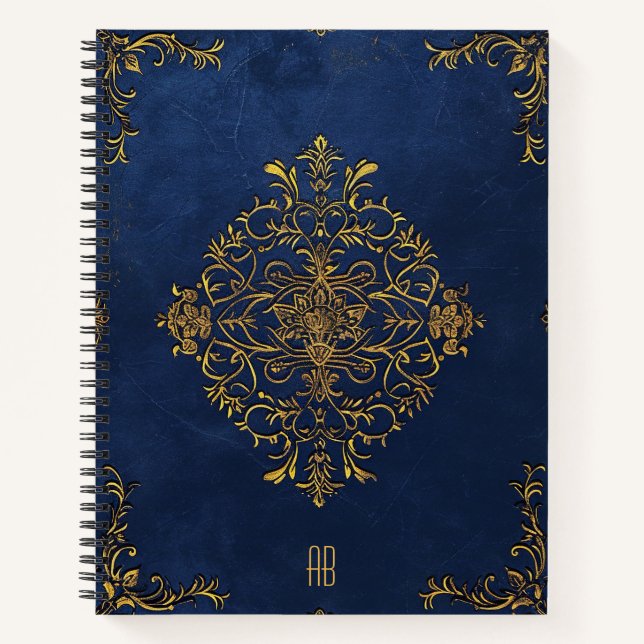 Create Your Own Gilded Blue Notebook (Front)