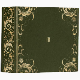 Create Your Own Gilded Dark Olive Green Notebook Binder
