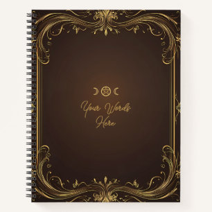 Create Your Own Gilded Decorative Ornate Brown Notebook