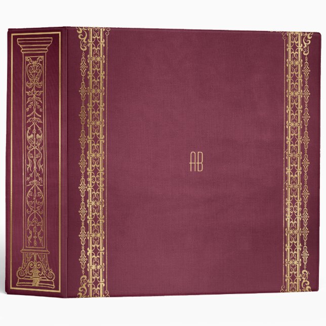 Create Your Own Gilded Fuschia Notebook Binder (Front/Spine)
