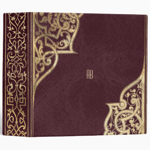 Create Your Own Gilded Maroon Red Notebook Binder