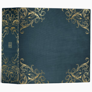 Create Your Own Gilded Navy Blue Notebook Binder