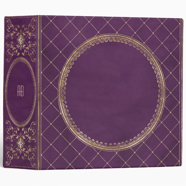 Create Your Own Gilded Purple Notebook Binder (Front/Spine)