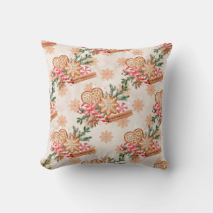 Create Your Own Gingerbread & Peppermint Throw Pillow