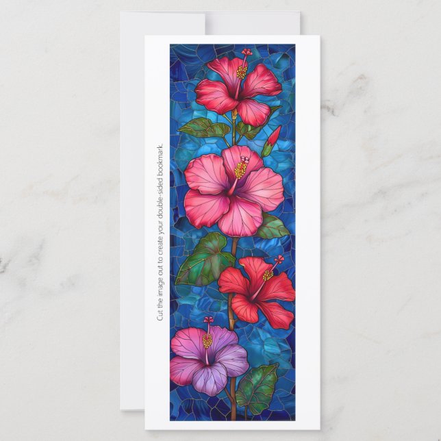 Create Your Own Glass Hibiscus Bookmark Card (Front)