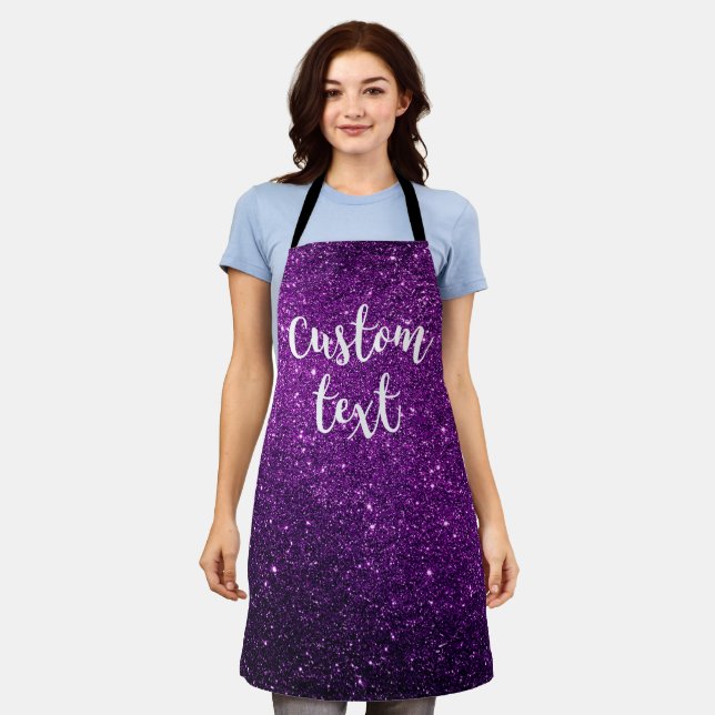 Create Your Own Glitter Mom Girlfriend Custom Apro Apron (Worn)