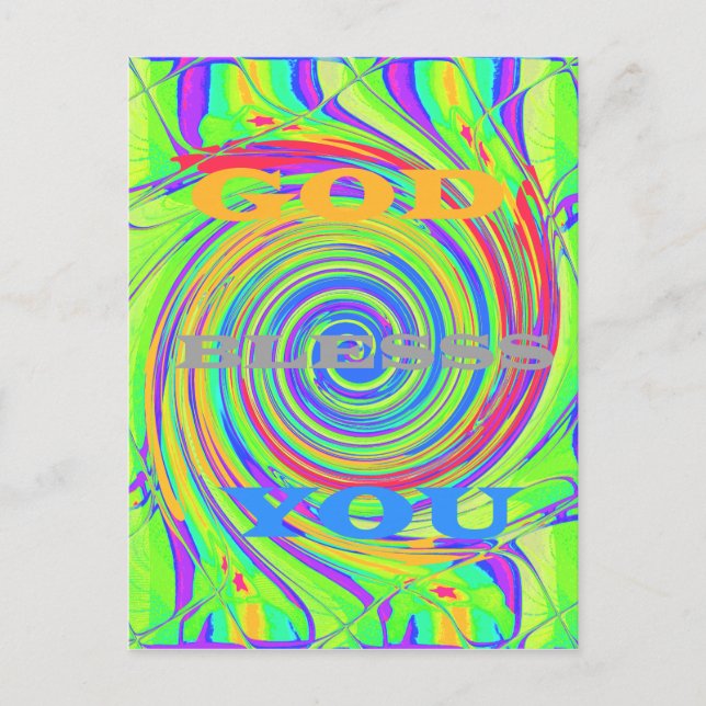 Create Your Own God Bless You Inspirational Text Postcard (Front)