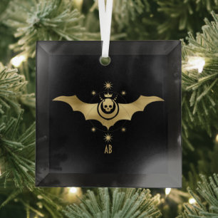 Create Your Own Gold Arcane Devil Tarot Glass Ornament