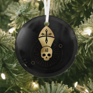 Create Your Own Gold Arcane Hierophant Tarot Glass Ornament