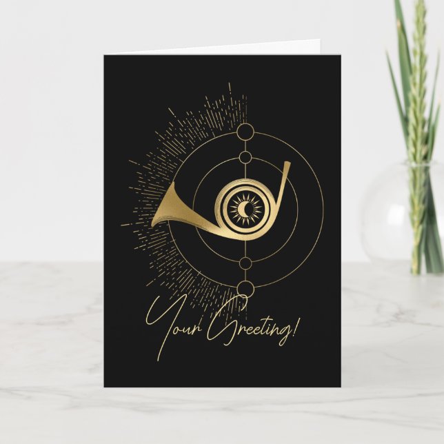 Create Your Own Gold Arcane Judgment Tarot Holiday Card (Front)