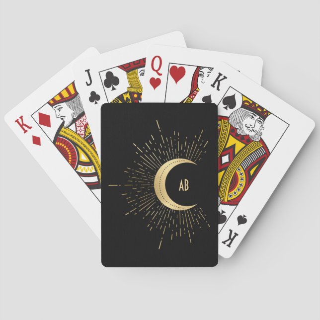 Create Your Own Gold Arcane Moon Tarot Playing Cards (Back)