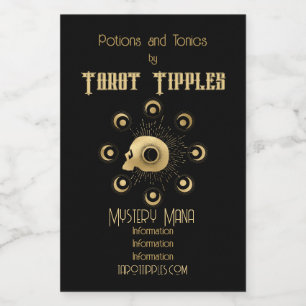 Create Your Own Gold Arcane Strength Tarot Wine Label