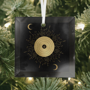 Create Your Own Gold Arcane Sun Tarot Glass Ornament
