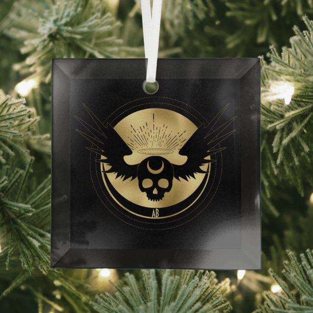 Create Your Own Gold Arcane Temperance Tarot Glass Ornament (Insitu)