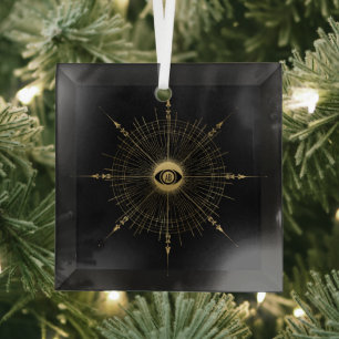 Create Your Own Gold Arcane Wheel Tarot Glass Ornament
