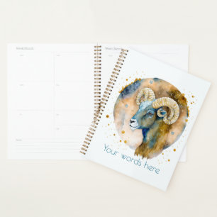 Create Your Own Gold & Blue Aries Zodiac Planner